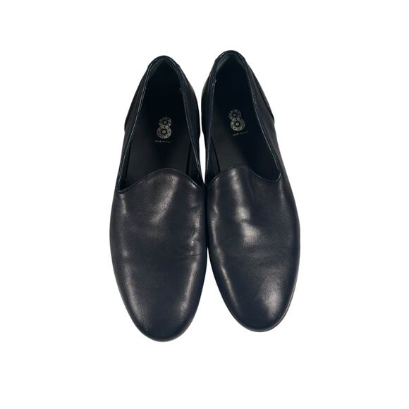8 BY YOOX NAVY BLUE LEATHER LOAFER SHOES EU SIZE 42 US SIZE 9 - Picture 2 of 10